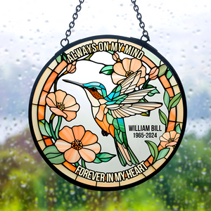 Personalized Heaven Hummingbird Suncatcher, In Loving Memory Of The Lost Loved One 03qhpu280225-Homacus