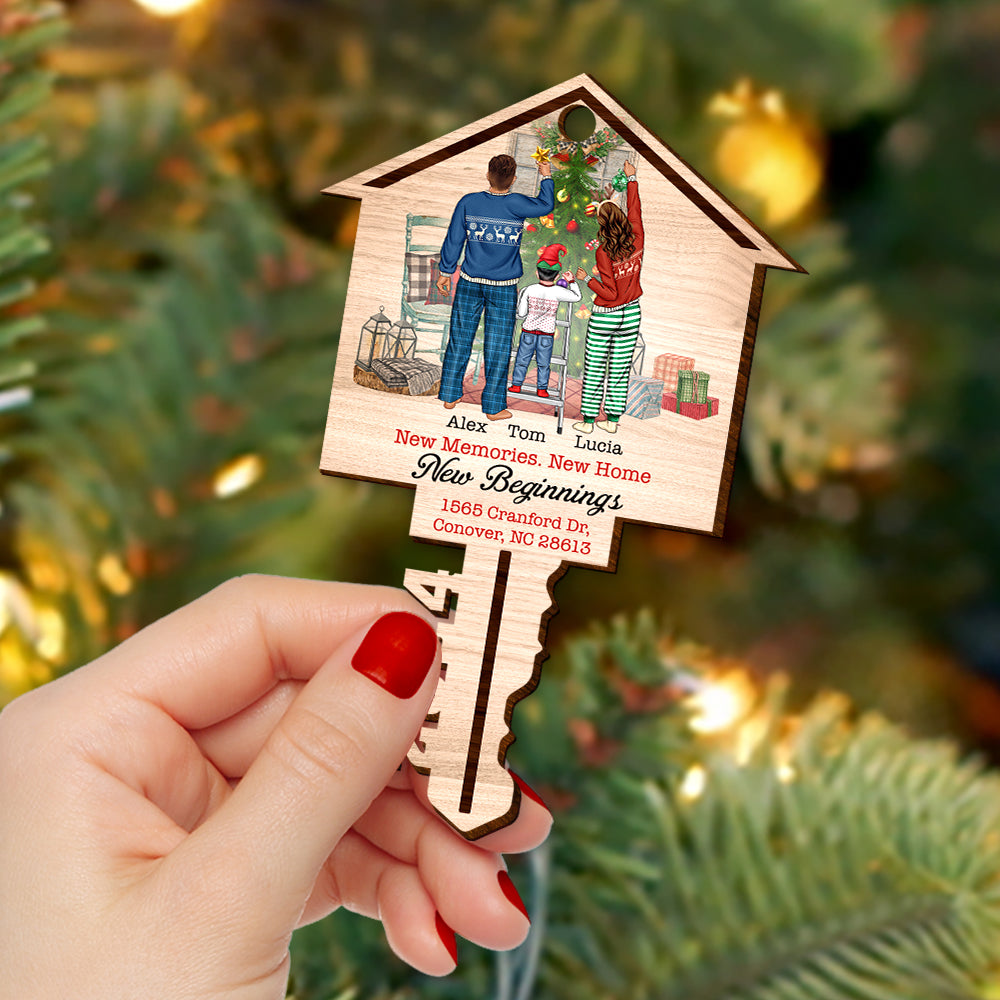 Personalized Gifts For Family Wood Ornament, Christmas New Home 01NATN290824TM-Homacus