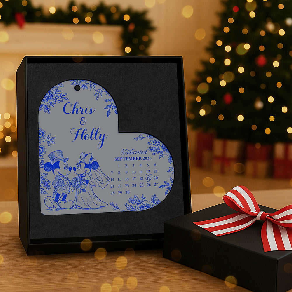 Personalized Gifts For Christmas, Couple Wedding Toile de Jouy Custom Shape Acrylic Ornament 02pgta081025-Homacus
