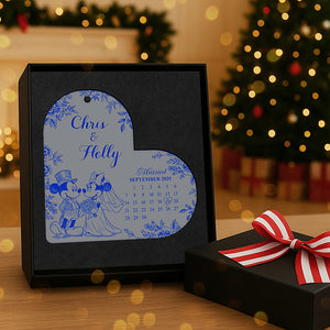 Personalized Gifts For Christmas, Couple Wedding Toile de Jouy Custom Shape Acrylic Ornament 02pgta081025-Homacus