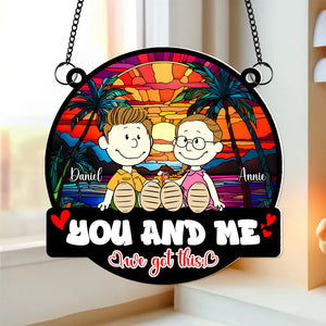 Personalized Gifts For Couples Suncatcher Ornament Couple Enjoying Summer 01TOLU150125PA-Homacus