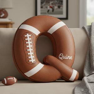 Touchdown Initial Letter Shaped Pillow - Personalized Gifts For Kids 02HYLU121125-Homacus