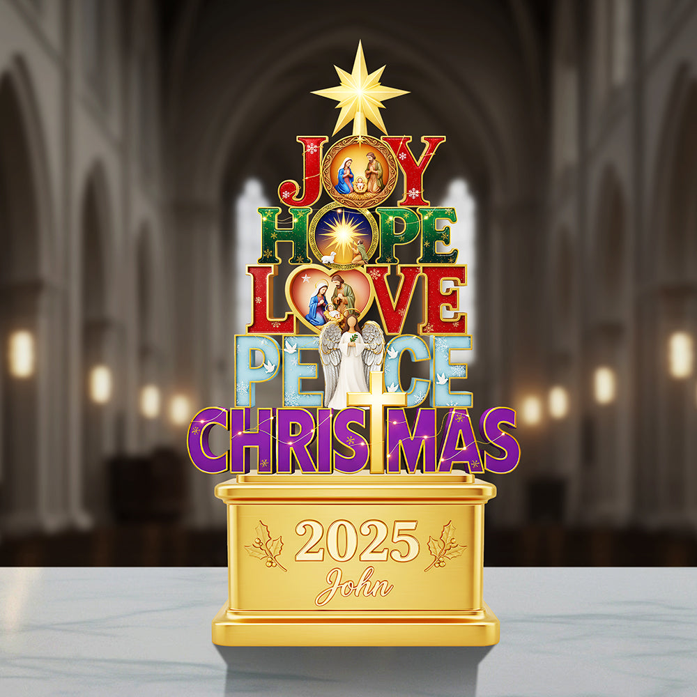 Joy Hope Love Peace Christmas Acrylic Plaque Personalized Gifts for Christians 01HYTA111025-Homacus