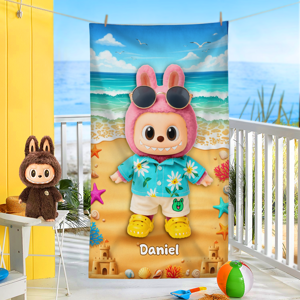 Cute Bunny Beach Towel Personalized Gifts for Fans 02NALU090825-Homacus