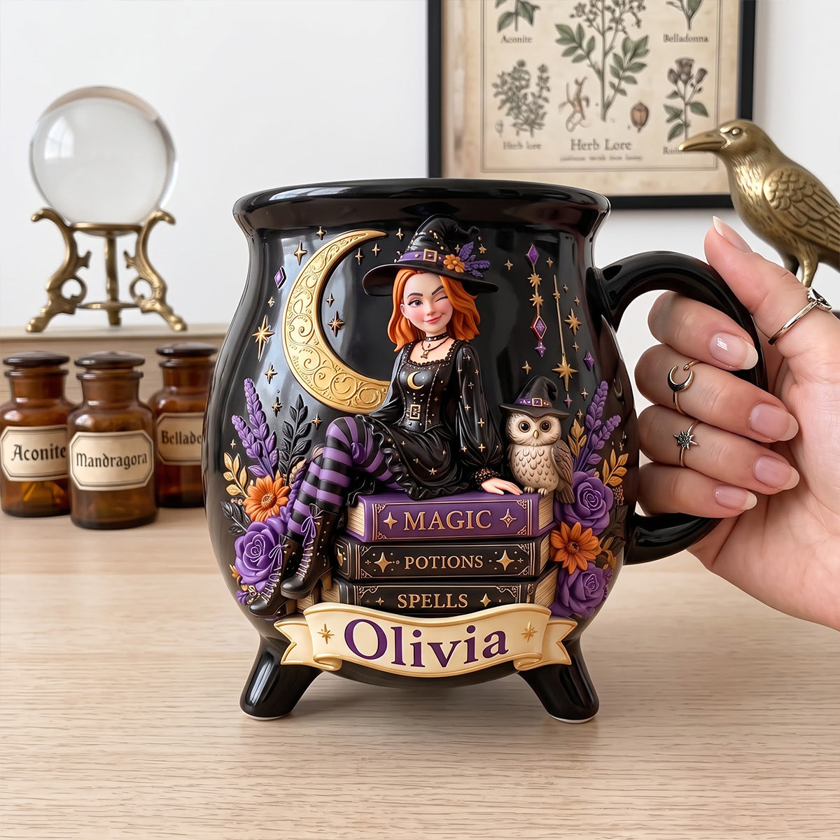 Witch Ceramic Cauldron Mug - Personalized Gifts 02totn180826-Homacus