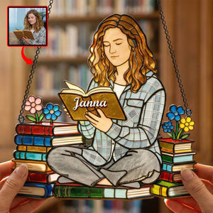 Book Lover Suncatcher - Custom Photo Gifts For Book Lovers 01nadh030426-Homacus
