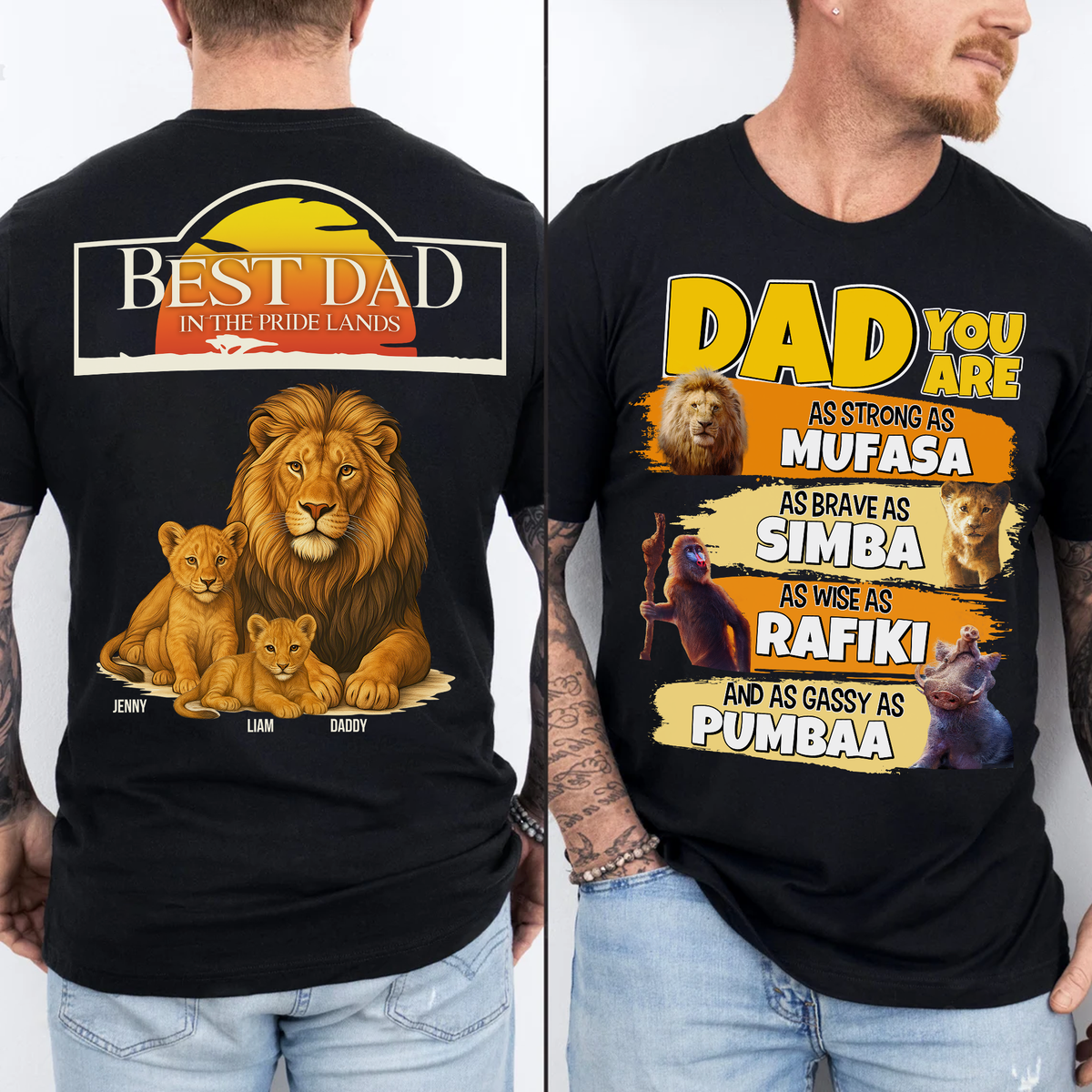 Lion Dad Shirt - Personalized Gifts For Dad 03HUPU060525-Homacus