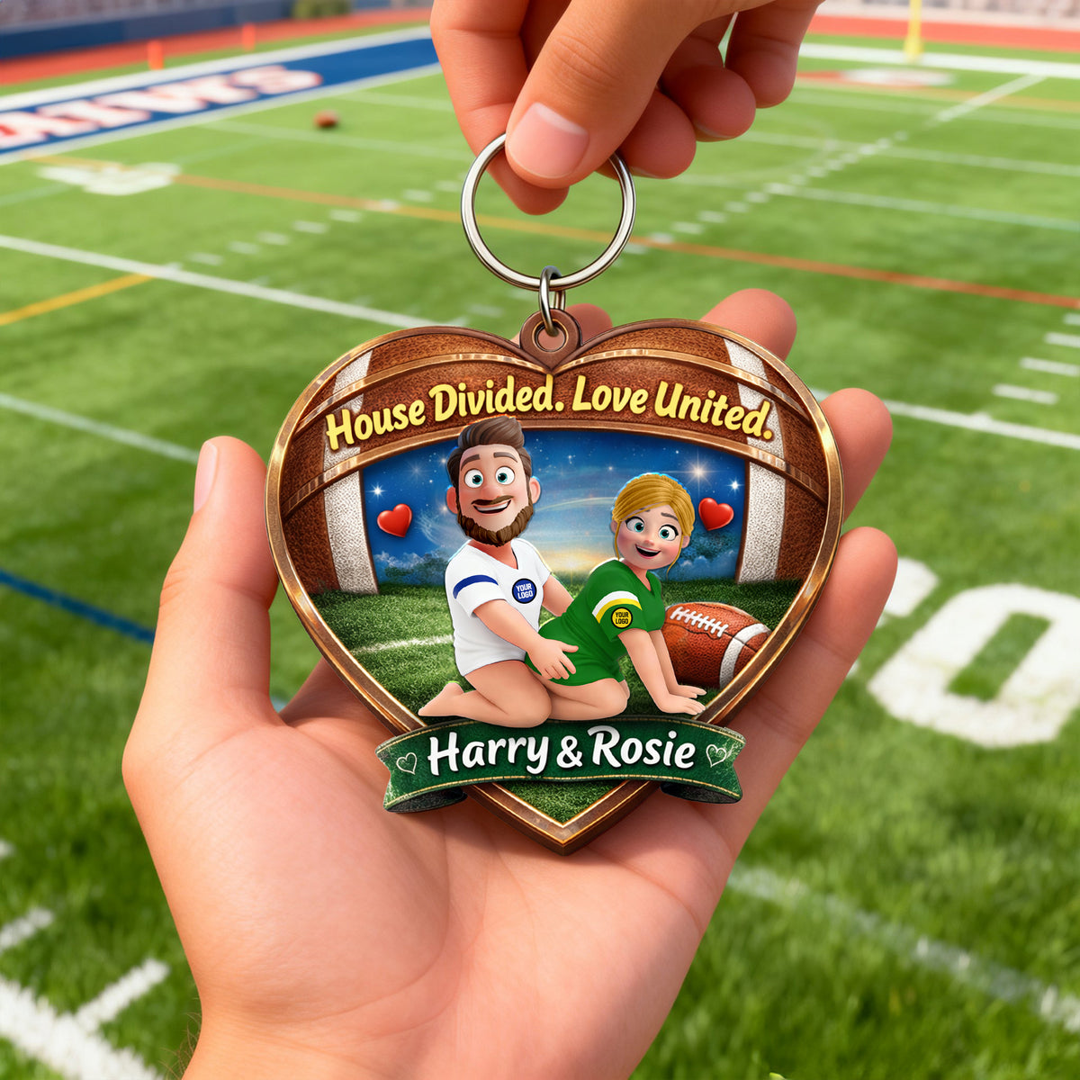 Flirty Game Day Couple Keychain - Personalized Gift For Sporty Couples 01HULU130126-Homacus