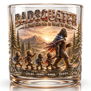 Wild Dad & Little Ones Round Glass - Personalized Gifts For Dads 02PADT280426-Homacus