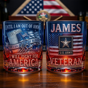 Fight For America Round Glass - Personalized Gifts For Veteran Glass 02PAQN110626-Homacus