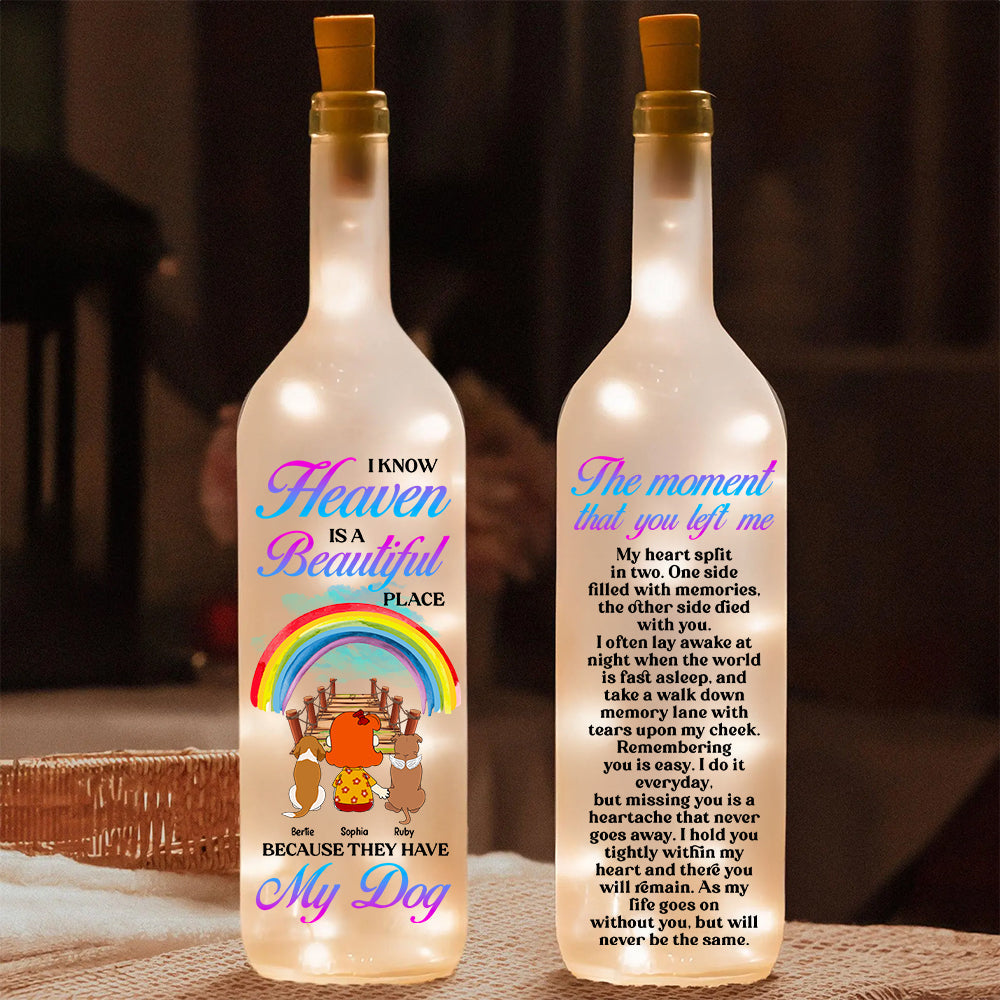Personalized Gifts For Heaven Dog Bottle Lamp Dog Mom 02XQDT060325HG-Homacus