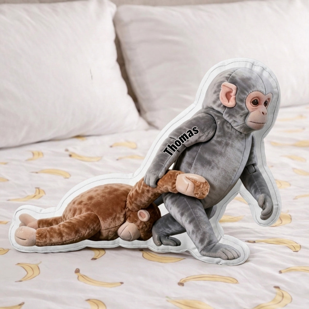 Monkey Custom Shaped Pillow - Personalized Gifts 06tglu060326-Homacus