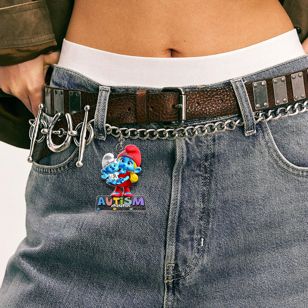 Personalized Gifts For Autism Mom Keychain Mom Holding Her Baby 05TGLU220225-Homacus