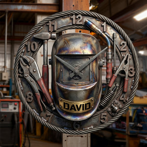 Welder Wall Clock - Personalized Gifts For Welder 1 Layer Acrylic Hanging Wall Clock 02KILU140126-Homacus