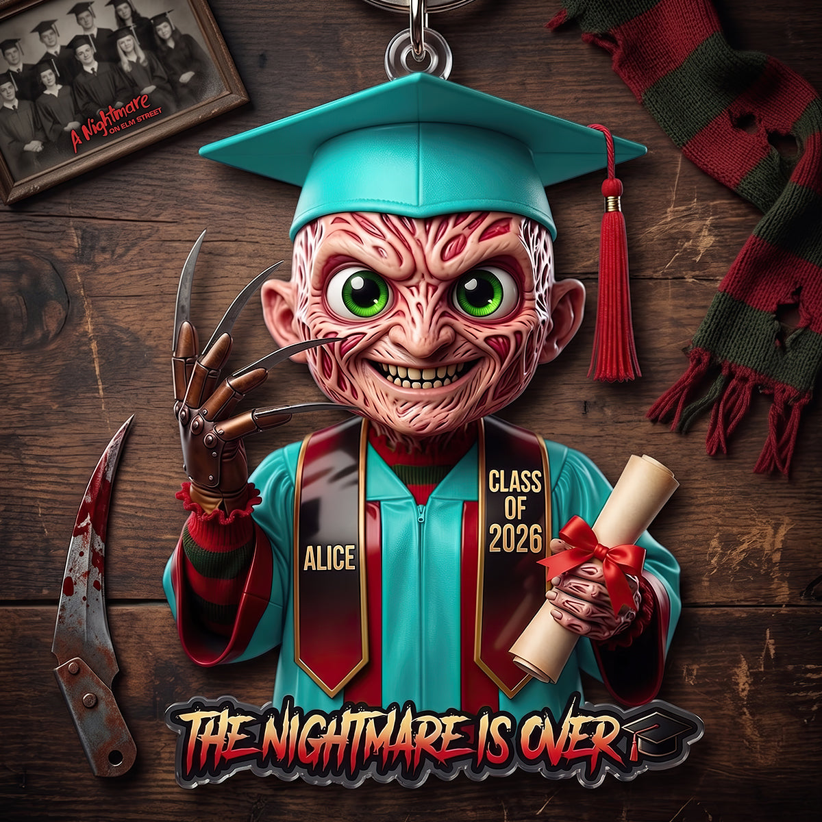 Horror Villain Graduate Keychain - Personalized Gifts For Graduation Keychain 03HUDT150526-Homacus