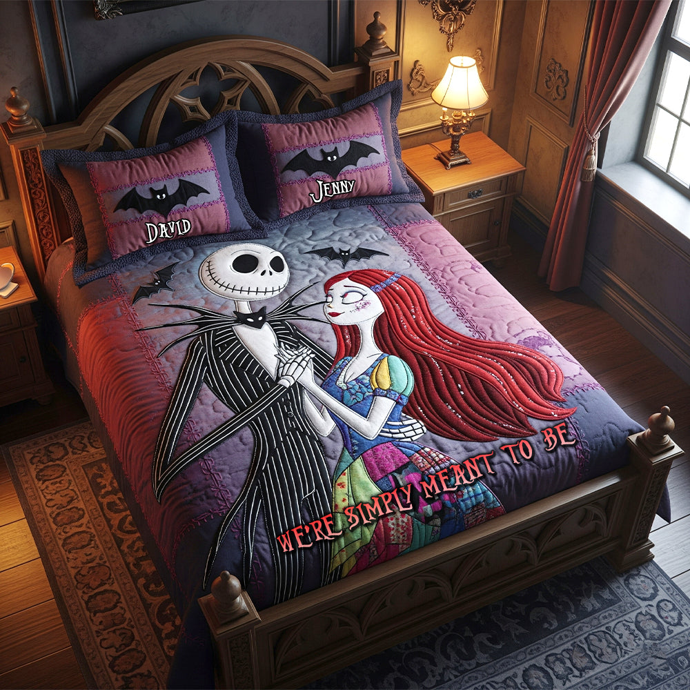 Enthusiastic Halloween Couple Quilt Bed Set, Personalized Gifts For Couple 02qhtn090825-Homacus