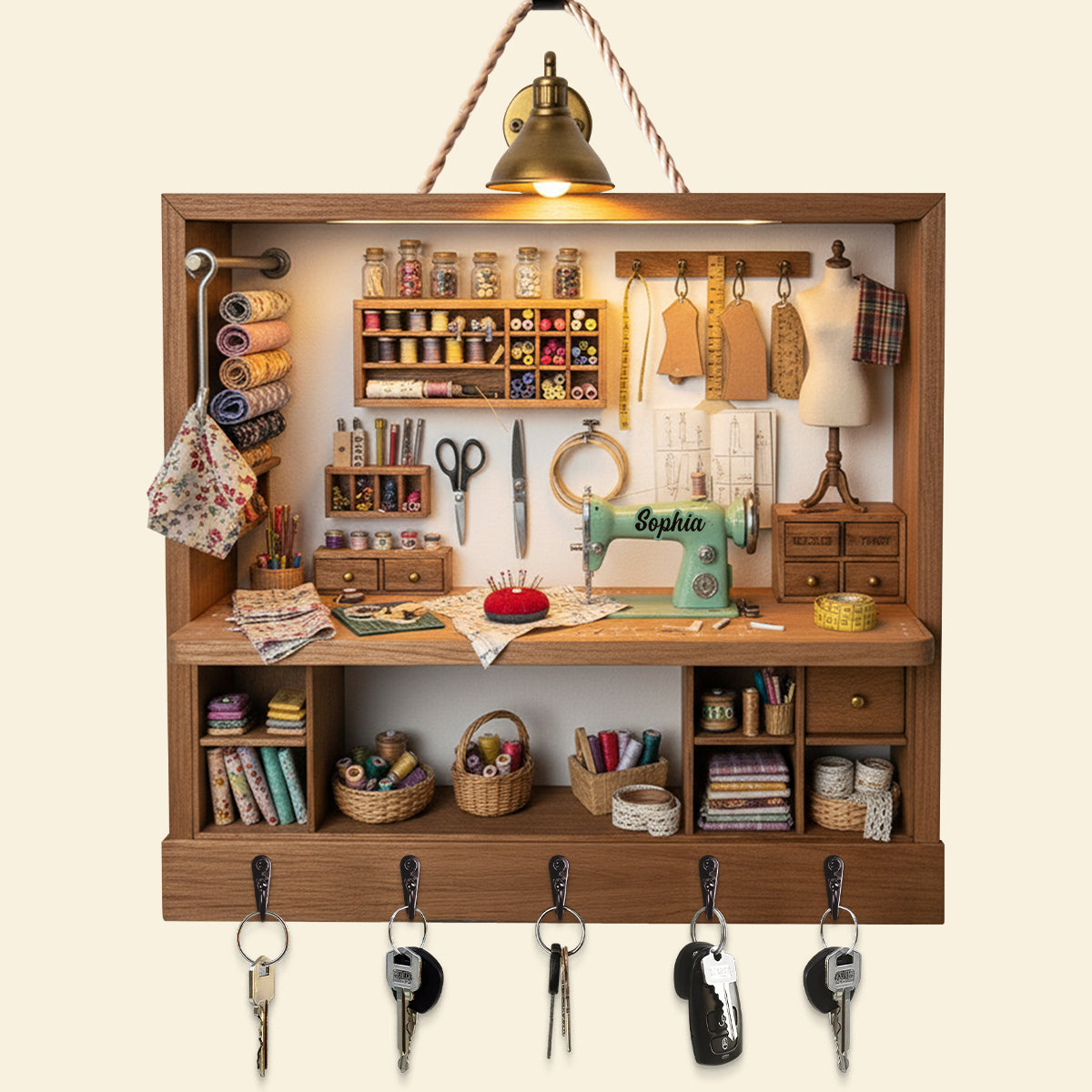Sewing Nook Key Hanger - Personalized Gift For Sewing Lover 01HYTN111225-Homacus