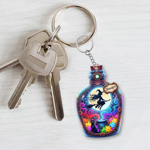 Mystical Witch Flying Keychain - Personalized Gifts For Witch Lovers 06pgqn160725-Homacus