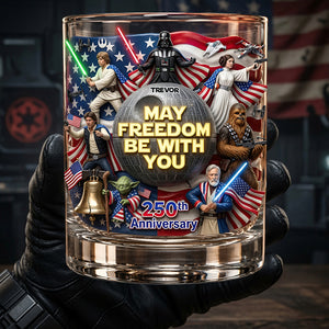 Freedom Across The Stars Round Glass - Personalized 250th Anniversary Gift 03TYDT020626