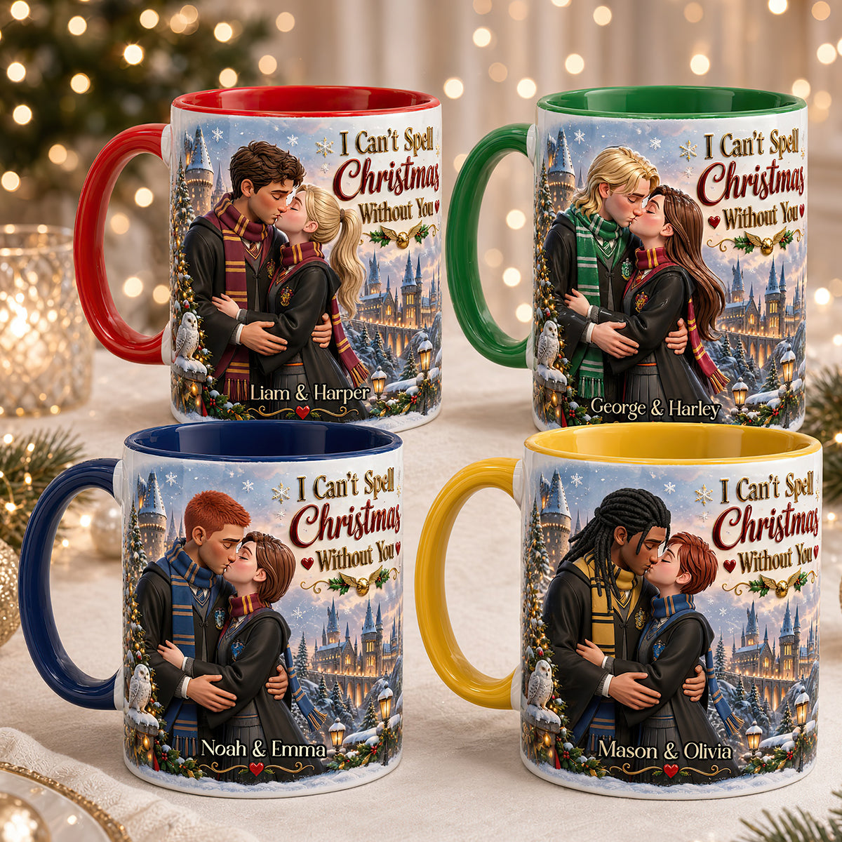 Enchanted Christmas Couple Accent Mug - Personalized Gifts For Couples 02HUDT051026-Homacus