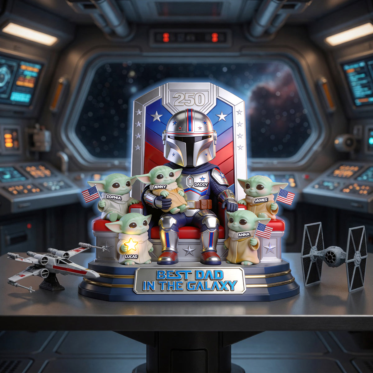 Best Dad In The Galaxy Light Box Personalized Gifts For Dad 04PGTN280426-Homacus