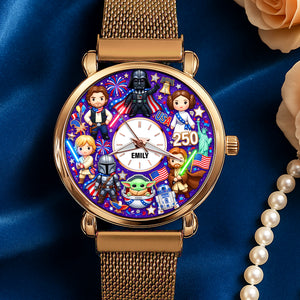 Patriotic Pride Mesh Strap Quartz Watch Personalized Anniversary Gifts 06NAQN080626-Homacus