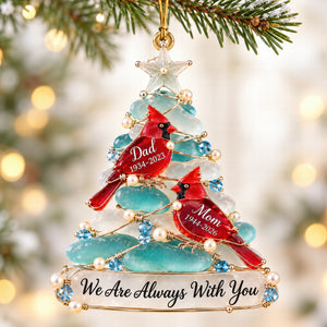 Heaven Cardinal Sea Glass Acrylic Ornament - Personalized Keepsake To Remember Departed Ones 03QHQN250926