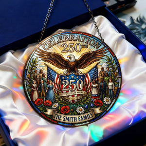 American 250th Celebration Suncatcher Ornament - Personalized Gifts For Patriots 04tylu260226-Homacus