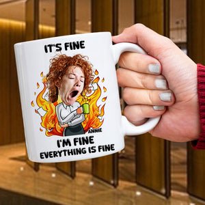 Personalized Gift For Office Workers White Mug Everything Is Fine 01TOLU030125-Homacus