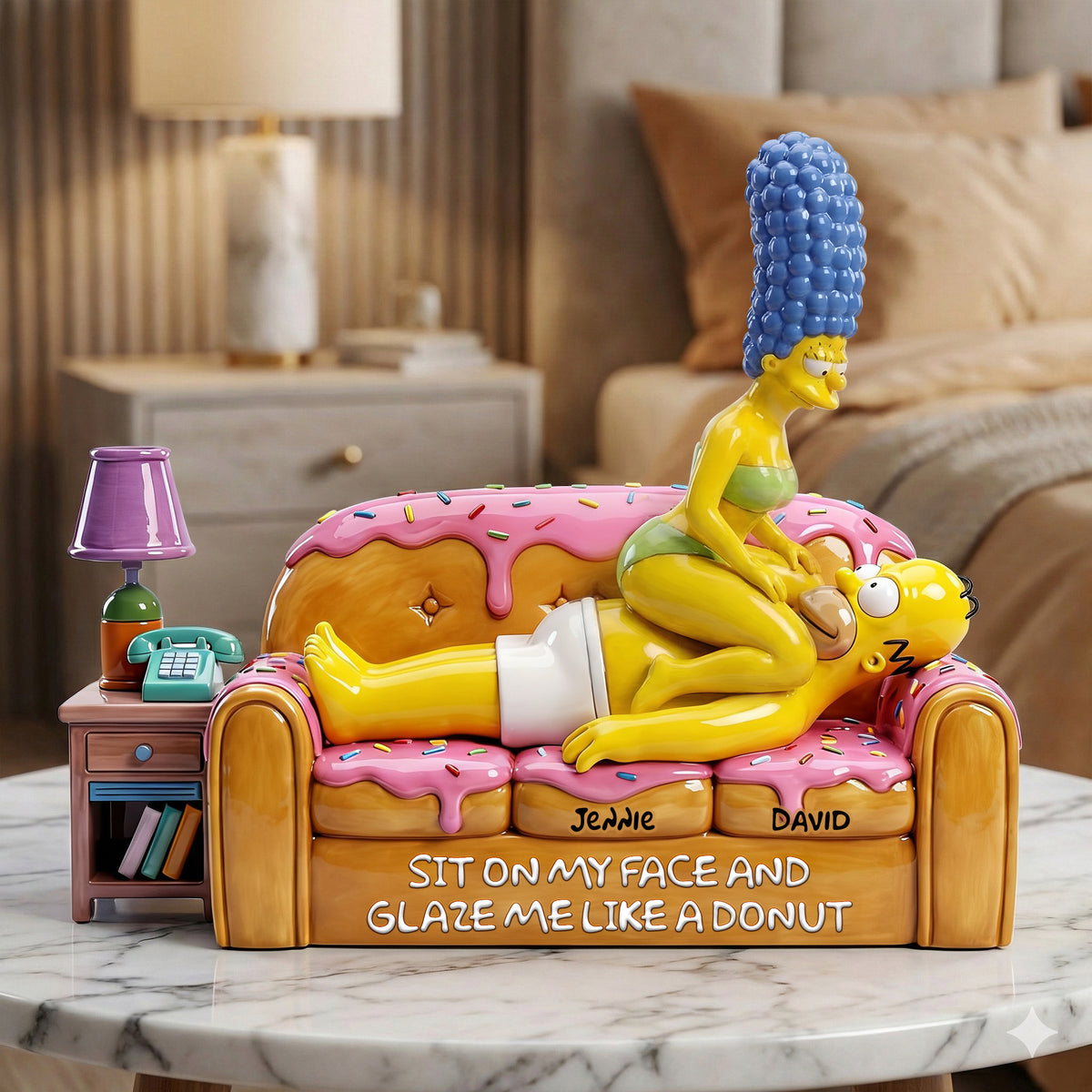 Couple On Donut Couch Acrylic Plaque - Personalized Gifts For Couple 02QHLU240126-Homacus