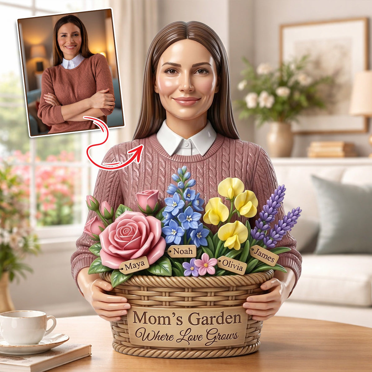 Mom's Garden Where Love Grows Acrylic Plaque - Custom Photo Gifts For Mom 07NALU200326-Homacus
