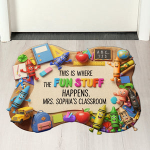 Fun & Colorful Doormat - Personalized Gifts For Teacher 03HUTN060825-Homacus