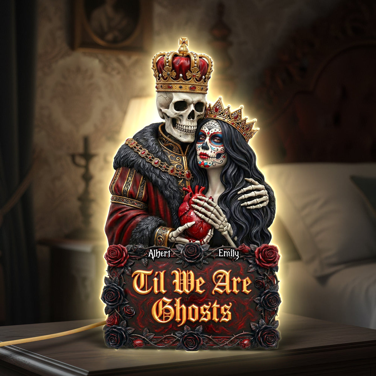 Gothic Skeleton Couple Acrylic Light Box – Personalized Gifts For Couple 04huqn091225-Homacus