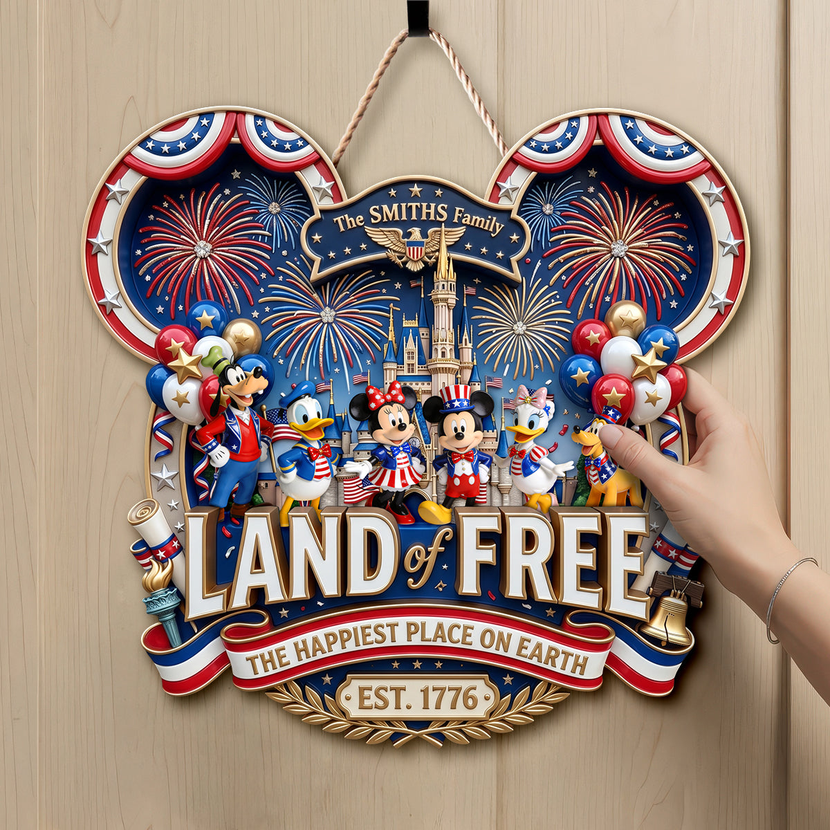Land Of Free Acrylic Sign - Personalized Gifts For Family 06padh170626