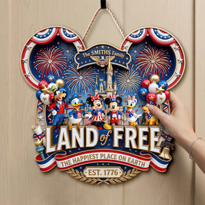 Land Of Free Acrylic Sign - Personalized Gifts For Family 06padh170626