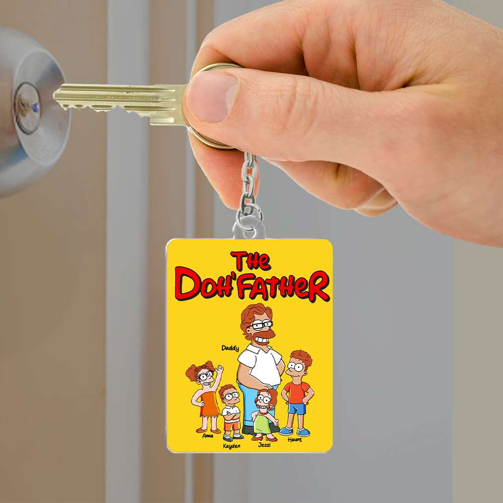 Dad & His Little Ones Keychain - Personalized Gifts Father 021TOLU020425PA-Homacus