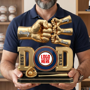 Team Spirit Dad & Kids Fist Bump Plaque - Personalized Gift For Dads 02NATN230526-Homacus