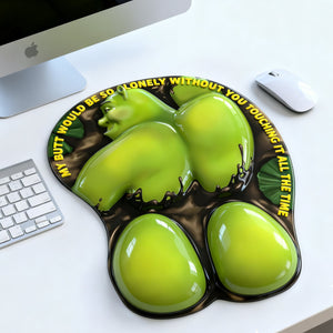 Playful Green Desk Buddy 3D Mouse Pad - Personalized Gift 01HULU160126-Homacus