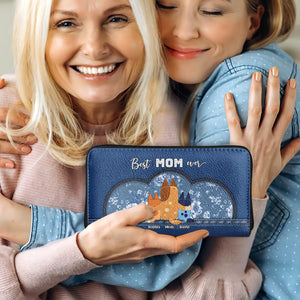 Personalized Gifts For Mom Twill Faux Leather Wallet Best Dog Mom Ever 01NADT030425-Homacus