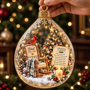 Christmas In Heaven Cardinal Ornament - Personalized Memorial Gift 07PADT300926