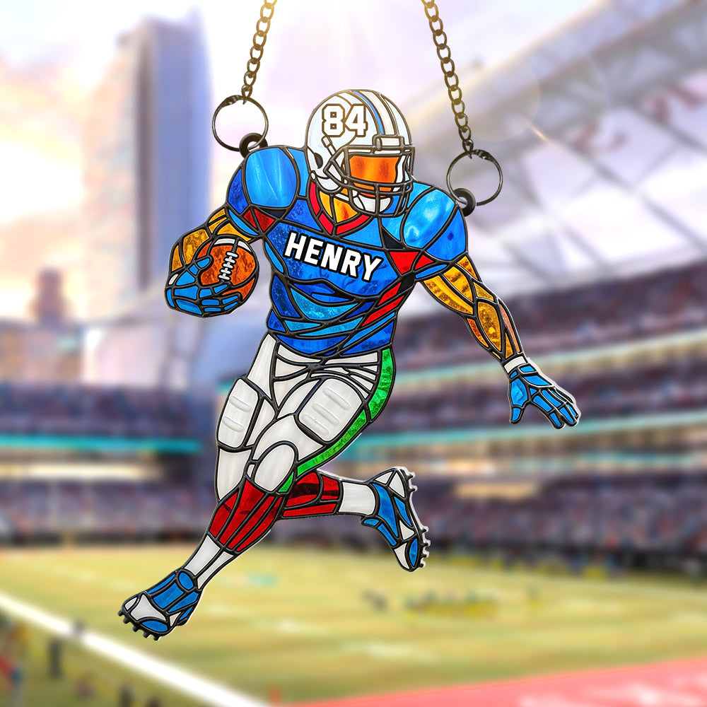 Football Player Suncatcher Ornament - Personalized Gifts For Football Lovers 04ohqn120725-Homacus