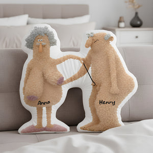 Naughty Old Couple Pillow Personalized Gifts For Couple 03OHDT131125-Homacus