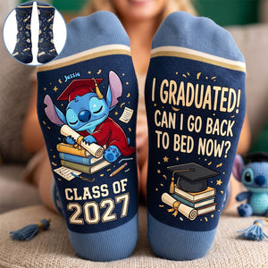 Adorable Graduation Character Middle Tube Socks - Personalized Graduate Gifts 03NATA280926