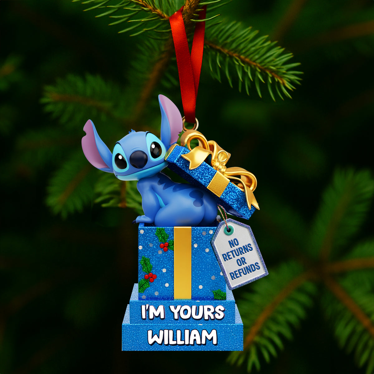 Funny Alien Couple Ornament - Personalized Christmas Gift For Couples 01HYLU230925-Homacus