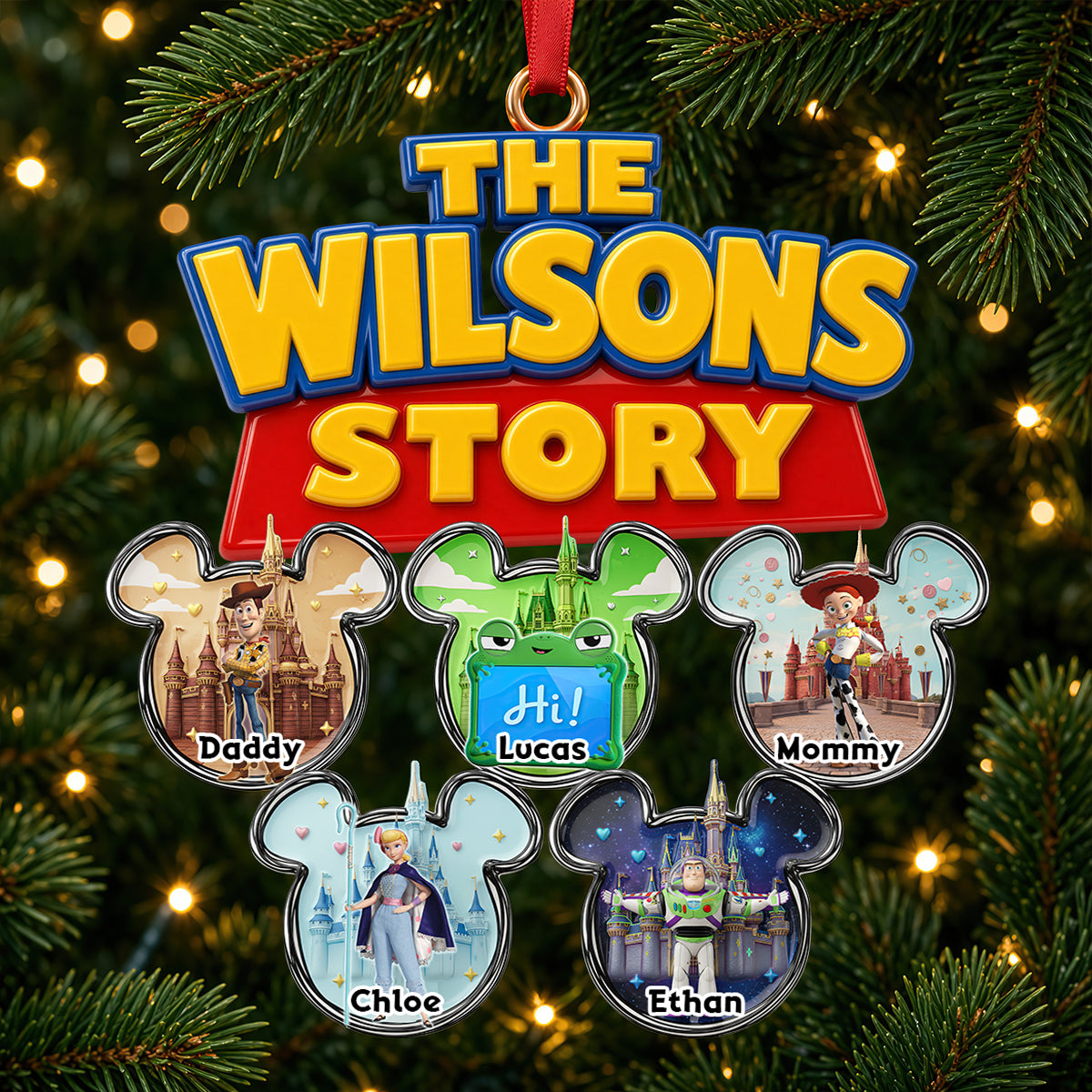 Lovely Characters Acrylic Ornament - Personalized Christmas Gifts For Family 01hudt291026-Homacus
