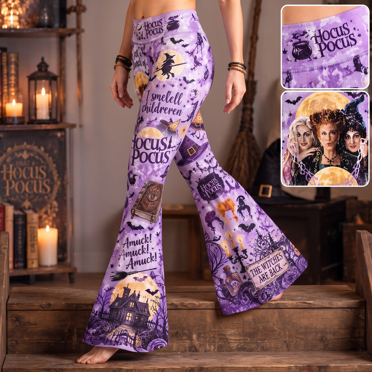 Badass Witch Flare Leggings, Personalized Gifts For Witch Lovers 02qhlu300726-Homacus