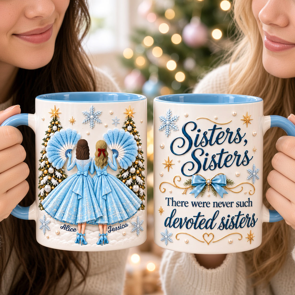Christmas Sisters Coffee Accent Mug - Personalized Gifts For Christmas Coffee Mug 01TTDH101026-Homacus