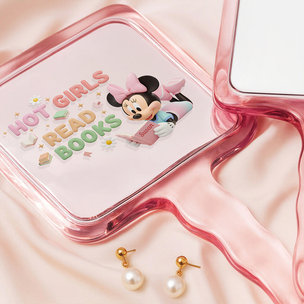 Book Girl Handheld Mirror - Personalized Gifts For Book Lovers 04PGDT031225-Homacus