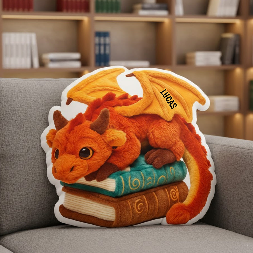 Dragon Book Custom Shaped Pillow Personalized Gifts For Book Lovers 03natn141125-Homacus
