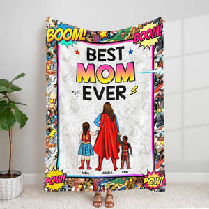 Personalized Gifts For Mom Blanket Best Super Mom Ever 04ACDT180325PA-Homacus